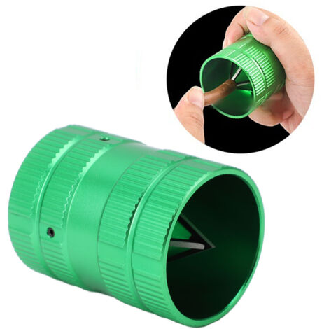 Alésage de Tube à 4 Lames Inox Aluminium, Pour PVC et Cuivre de 1/4" à 1‑5/8", Outil Chanfreinage Intérieur‑Extérieur