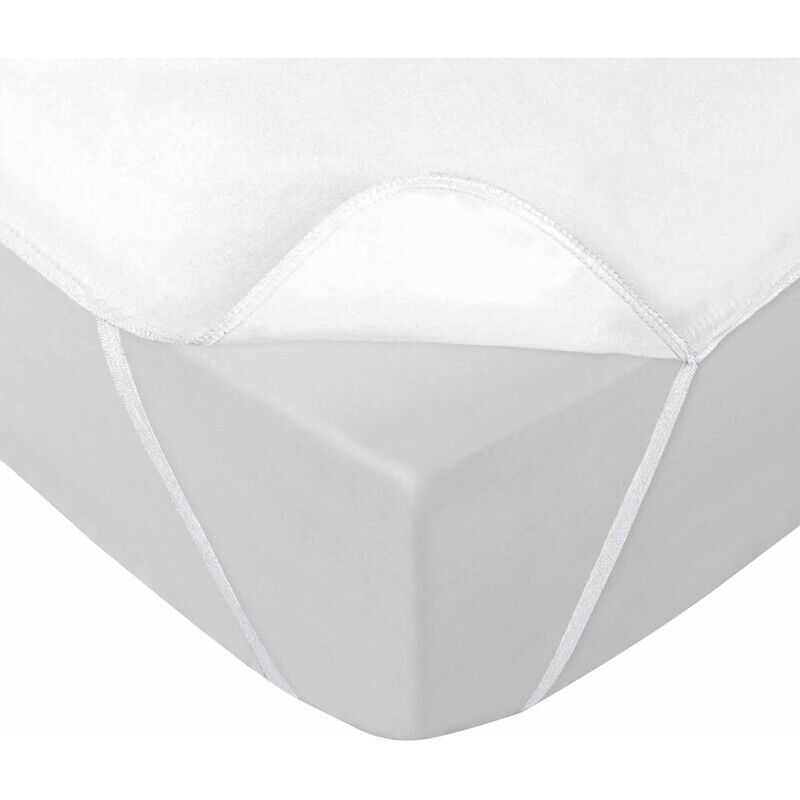 Alèse avec élastiques - 160x200 cm - Éponge impérméable - Blanc