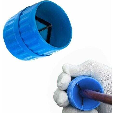 Alésoir de Tuyau Universel Ébavureur Pour Tuyaux Intérieur et Extérieur Ébavureur Multicouche Pour Tubes AvecLames en Acier,BCT-208 Bleu