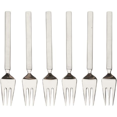 Alessi 4180/16 Dry Forchetta da Dolce in Acciaio Lucido con Manico Satinato, Set da 6