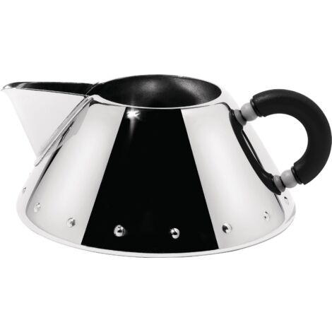 Alessi 9096 B Cremiera in Acciaio Inossidabile 18/10 Lucido con Manico in PA, Nero