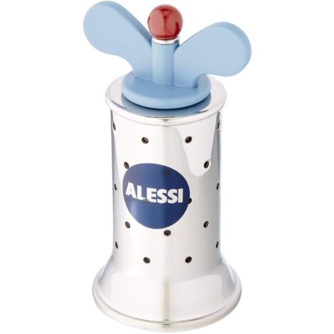 Alessi 9098 Pfeffermühle de Design mit Lamellen, Edelstahl und thermoplastischem Harz, blau, Standard