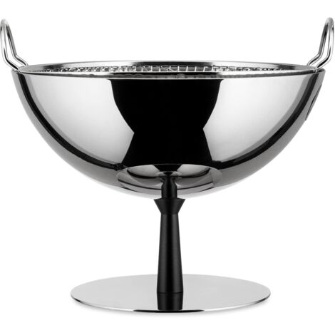 Alessi - AC04 B - Fruttiera/scolatoio in acciaio lucido. Piede in alluminio, antracite.
