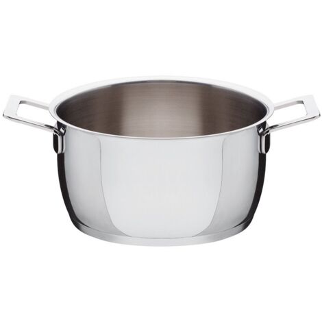 Alessi Ajm101/20 Pots&Pans Casseruola A Due Manici, In Acciaio Inossidabile 18/10 Lucido, 320 Cl, Argento
