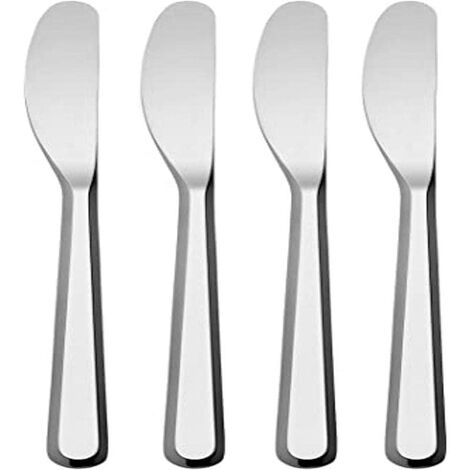 Alessi Amici Set di 4 Coltelli per Burro, Acciaio Inossidabile 18/10, Argento