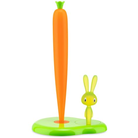 Alessi - ASG42/H GR - Bunny & Carrot Portarotolo da Cucina in Resina Termoplastica, Verde.