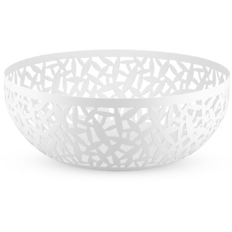 Alessi Cactus MSA04/29 W Fruttiera Traforata, Acciaio Colorato con Resina, Bianco, 29 cm