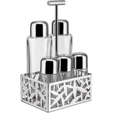 Alessi Cactus set di condimenti argento trasparente