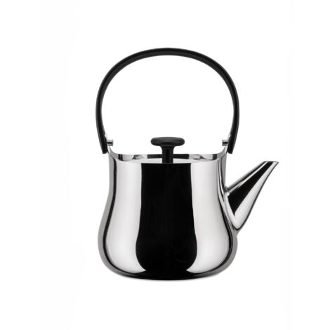 Alessi Cha NF01 - Teiera a Induzione di Design in Acciaio Inossidabile 18/10 e Resina Termoplastica, Lucido