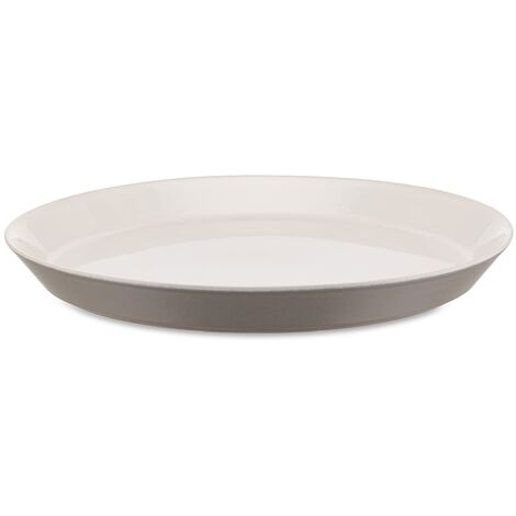 Alessi - DC03/1 LG - Tonale piatto piano in ceramica stoneware, Light Grey - set da 4
