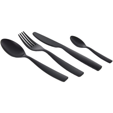 Alessi Dressed en Plein Air Set di Posate, Melammina, Nero