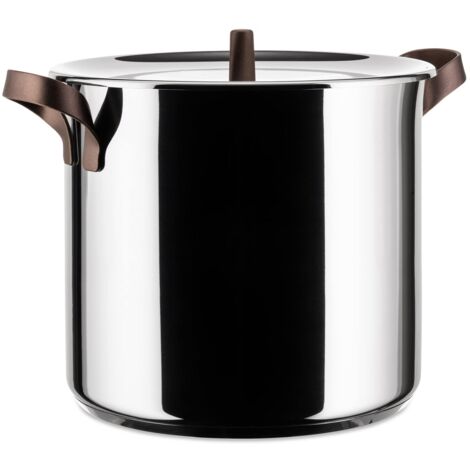 Alessi Edo Pentola, Manici in Acciaio Inossidabile 18/10 con Rivestimento in PVD, Marrone