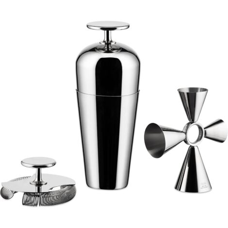 Alessi GIA26SET Set Cocktail con Agitatore Parisienne, Acciaio Inossidabile 18/10