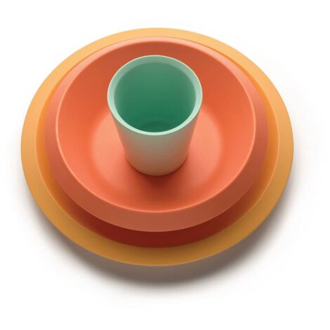 Alessi Giro Kids Collection Set da Tavola per Bambino, Melammina, Multicolor