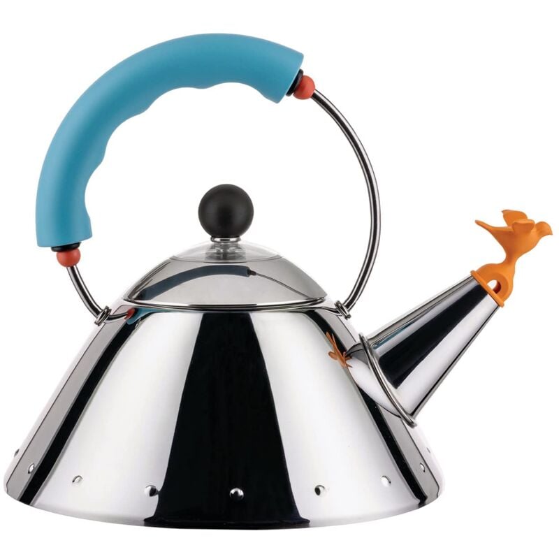 Image of Alessi - Kettle 9093/1 laz - Bollitore di Design, Adatto a Cottura ad Induzione, Fondo in Acciaio Inossidabile Lucido 18/10 con Manico e Fischietto a