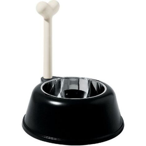 Alessi Lupita AMMI02 B - Ciotola per Cani di Design in Resina Termoplastica e Acciaio Inox 18/10, Nero