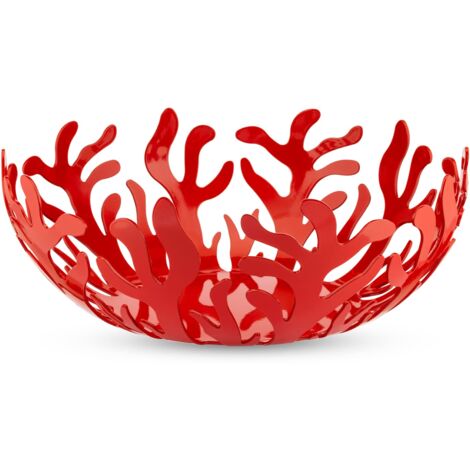 Alessi Mediterraneo ESI01/29 Fruttiera di Design in Acciaio Colorato Rosso