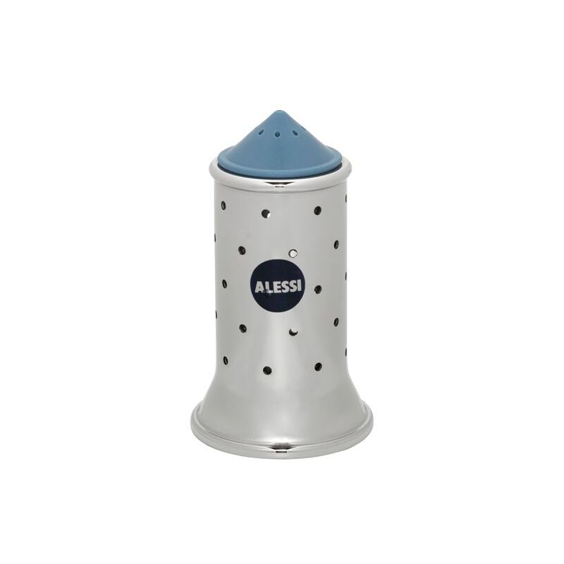 Alessi Mgsal Salière en Acier Inoxydable 18/10 Brillant avec Base et Couvercle en Pa, Bleu Clair