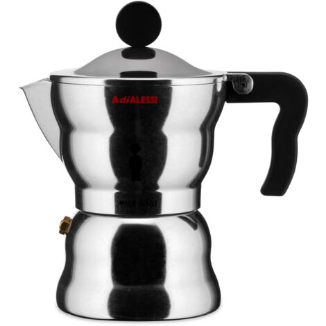 Alessi Moka AAM33/3 Caffettiera Espresso di Design in Fusione di Alluminio, 3 Tazze