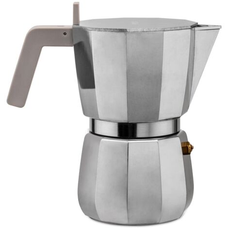 Alessi  Moka DC06/9 FM - Caffettiera per Espresso di Design in Fusione d'Alluminio, 9 Tazze