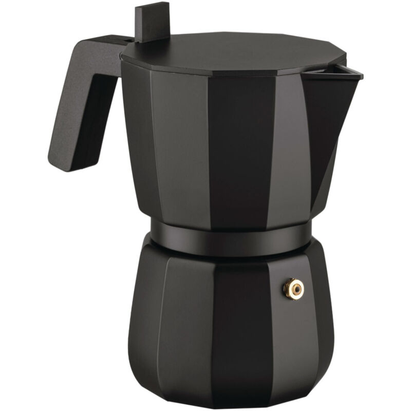 Alessi Moka Dc06/6 B Kaffeemaschine Aus Aluminium-druckguss, 6 Tassen, Schwarz