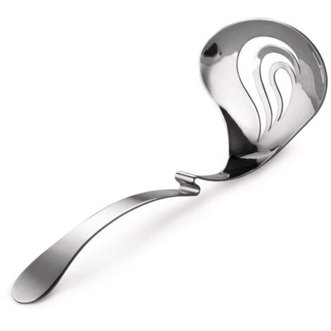Alessi Nunziatella ESI24, Mestolo Forato di Design per Mozzarella, Acciaio Inossidabile 18/10, Argento