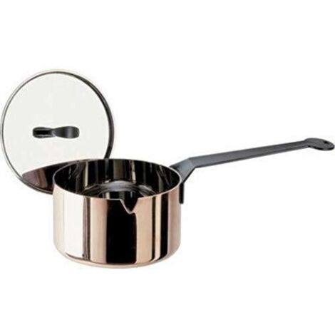 Alessi Officina 90105/10/C La Cintura di Orione Casseruola a Manico Lungo o Russa, Rame/Acciaio Inossidabile 18/10, Argento