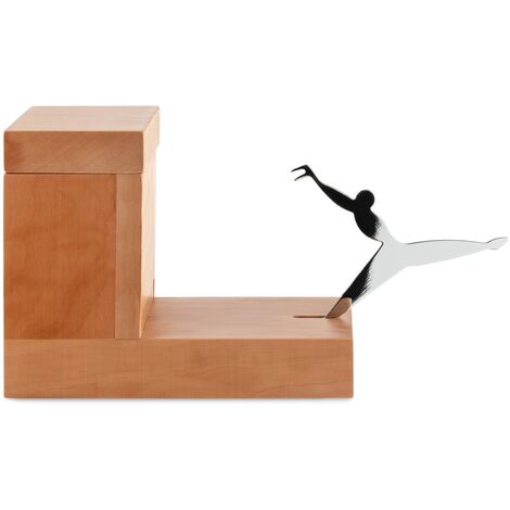 Alessi Officina CO1369 Acchiappa stuzzicadenti, Acciaio/Legno di Pero