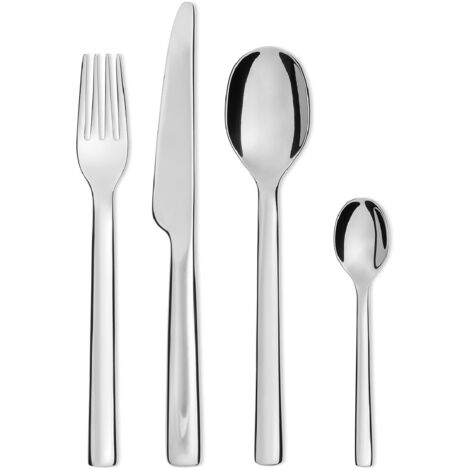 Alessi Ovale servizio posate 24 pezzi per 6 persone, acciaio inossidabile 18-10 lucido, design Bouroullec, lavastoviglie
