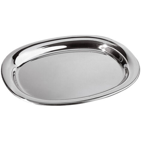 Alessi Piatto da Portata in Acciaio Lucido 30 x 24 Cm – Vassoio Elegante per Servizio Tavola