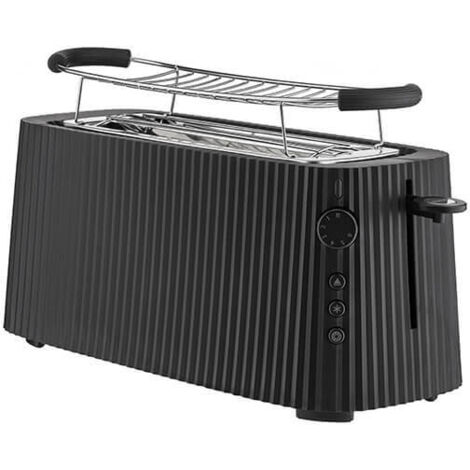 Alessi Plisse 2 Long Compartment Toaster Black
