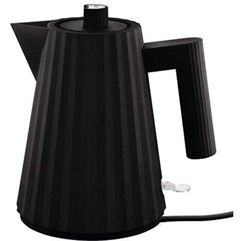 Alessi Plissé MDL06/1 B - Bollitore Elettrico di Design, in Resina Termoplastica, Presa Europea 2400W, 100cl, Nero