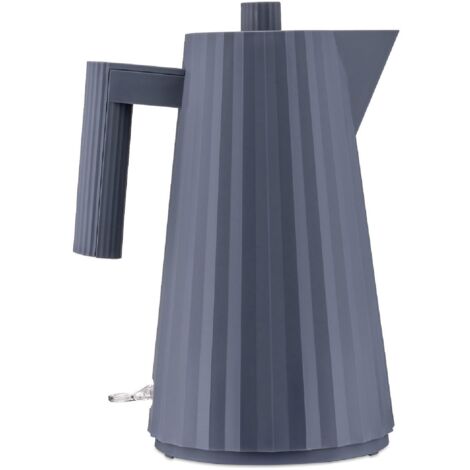 Alessi Plissé MDL06 G/UK - Bollitore Elettrico di Design, in Resina Termoplastica, Presa Inglese 2400W, 170cl, Grigio