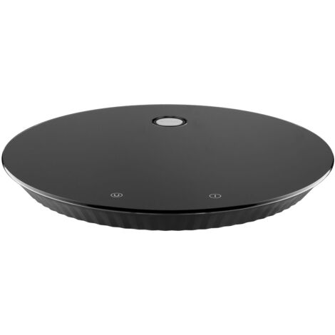 Alessi Plissé MDL16 B - Bilancia da Cucina Digitale di Design con Supporto a Muro, in Vetro Temprato e Resina Termoplastica, Batteria Ricaricabile con Porta USB-C, Nero