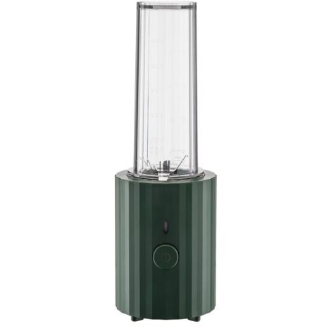 Alessi Plissé MDL17 GR - Frullatore Personale di Design, in Resina Termoplastica, con Contenitori Graudati e Mini Tritatutto in PCTG, Spina Europea 380 W, 55 cl, Verde
