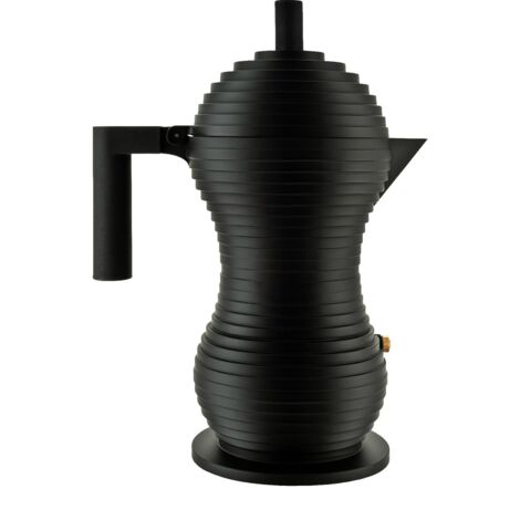 Alessi Pulcina MDL02/6 BB Caffettiera Espresso di Design, in Fusione di Alluminio con Manico e Pomolo in PA, 6 Tazze, Nero