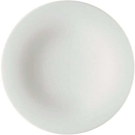 Alessi TI05/5 KU, Piatto da colazione in porcellana bianca, Conf. 4 Pezzi
