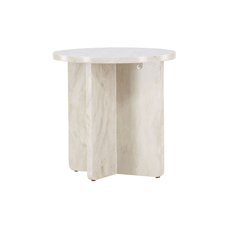 Lesund table d'angle Ø50 cm beige.