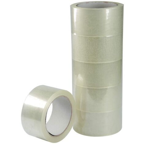 Alevar Nastro Adesivo Trasparente da Imballaggio, Formato 50 mm x 66 m, Confezione da 6 Pezzi
