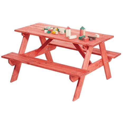 ALEX Table de pique-nique jardin enfants en bois avec bancs