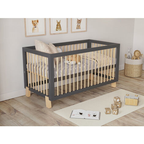 Alexander Cot Bed 140x70cm (Anthracite/Pine)
