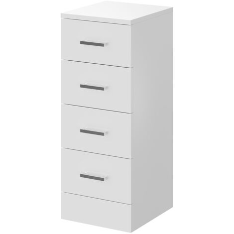 Alexander James Gloss White 300mm x 330mm 4 Drawer Storage Unit