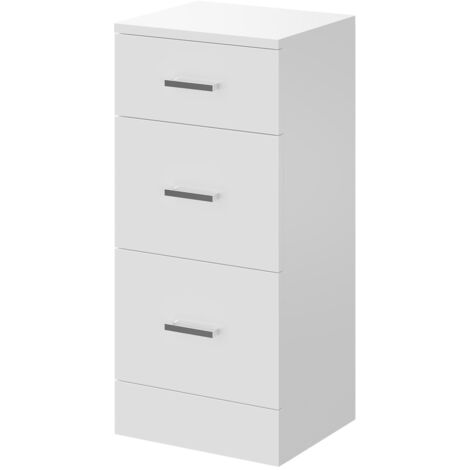 Alexander James Gloss White 350mm x 300mm 3 Drawer Storage Unit