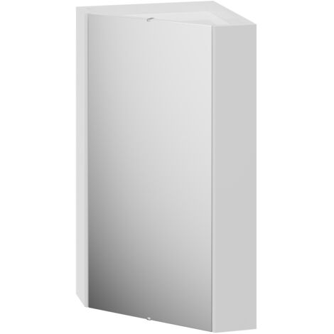 Alexander James Gloss White 460mm Corner Mirrored Cabinet
