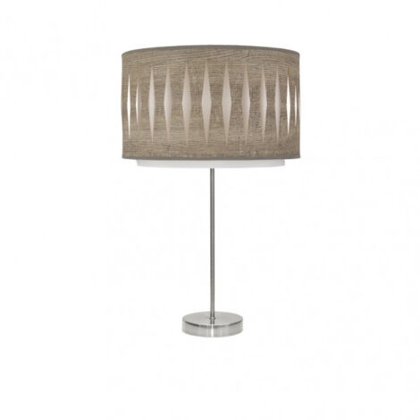 alexandra hohe tischleuchte 1xe27 nickel/holz grau 61x30x30 cm