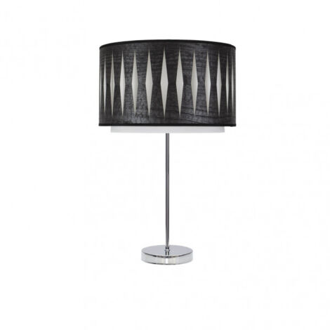 alexandra lampada da tavolo alta 1xe27 cromo/legno nero 61x30x30 cm