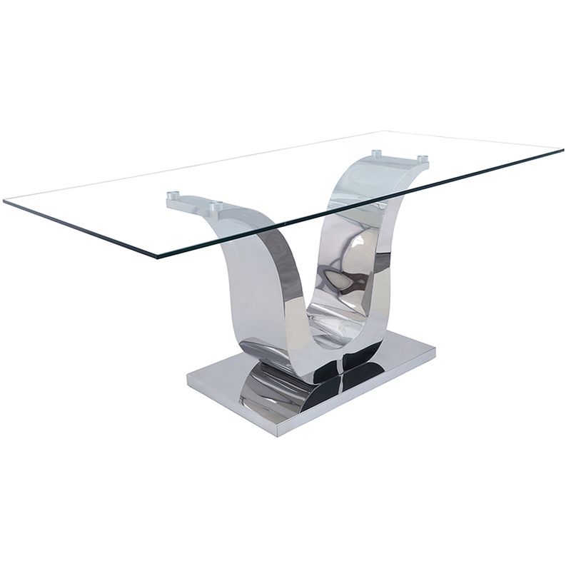 Modern Furniture Direct - Alexandria Glass and Chrome 180 cm Dining Table