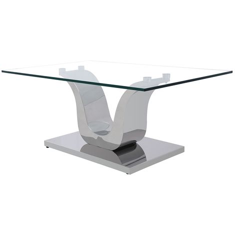 main image of "Alexandria Glass Top and Chrome Coffee Table"