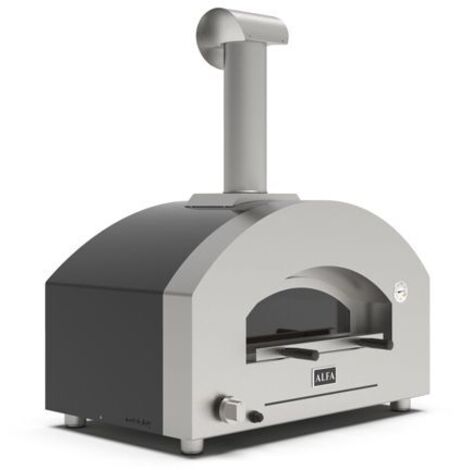 Alfa Forni Futuro 2 Pizze Hybrid Silber Schwarz