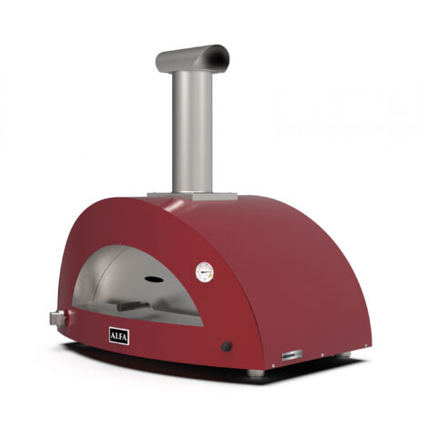 Alfa Forni Moderno 3 Pizze Hybrid Antik Rot
